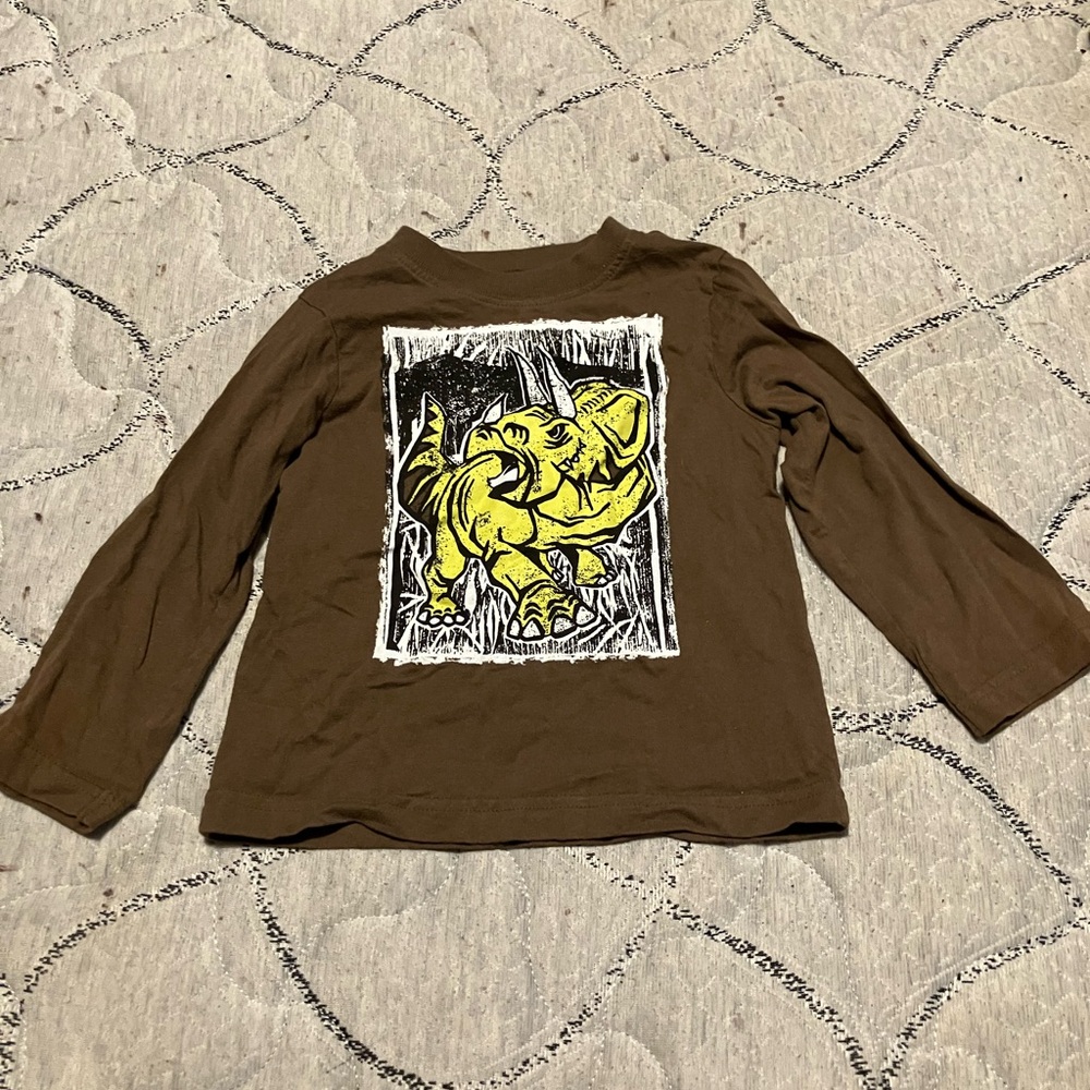 Infant Toddler Dinosaur Graphic Long Sleeved Shirt